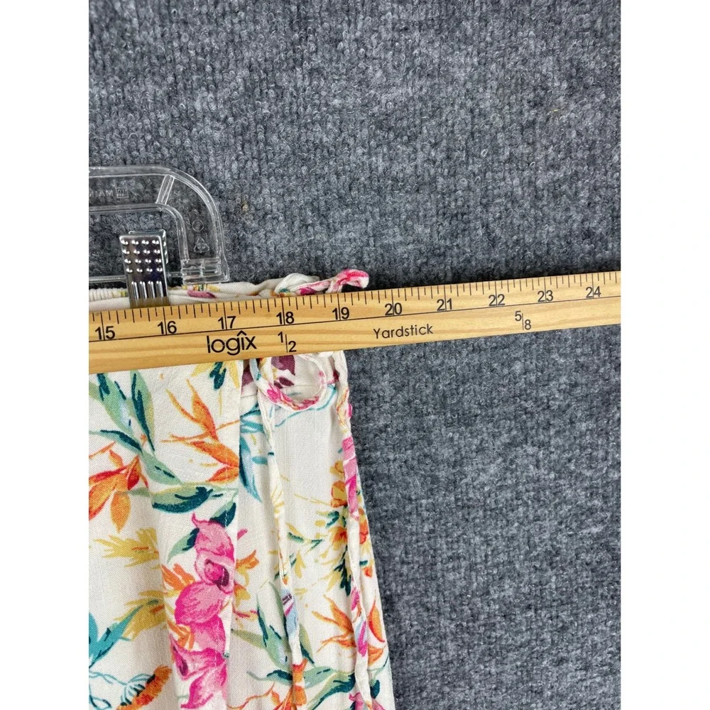 Torrid Wrap Skort Womens 1 White Floral Excellent Tropical Tie Front Rayon Blend